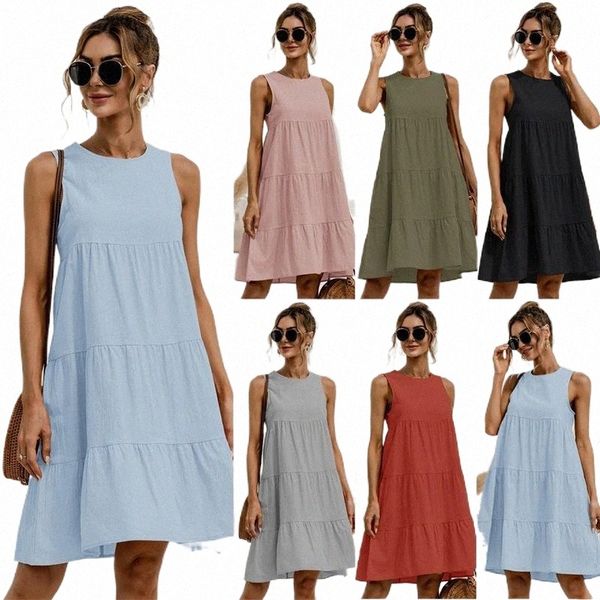 casual dresses 2022 summer women vest dress cotton o-neck sleeveless solid midi stitching large swing loose sundress vestidos y086#, Black;gray
casual dresses 2022 summer women vest dress cotton o-neck sleeveless solid midi stitching large swing loose sundress vestidos y086#, Black;gray