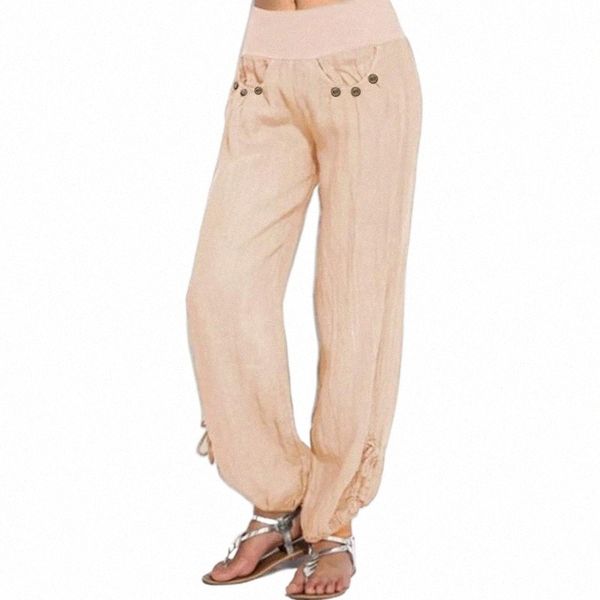 women's pants & capris solid casual loose cotton fashion wide buttons linen women trouser leg and plus size trousers r6qw#, Black;white
women's pants & capris solid casual loose cotton fashion wide buttons linen women trouser leg and plus size trousers r6qw#, Black;white