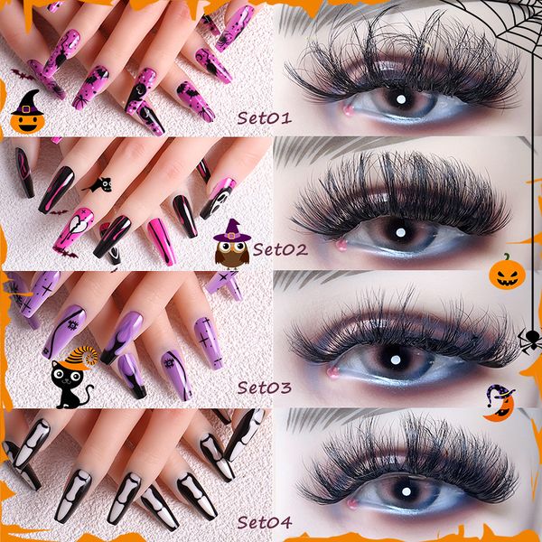 halloween fluffy false eyelashes press on nails set curly long lashes full cover coffin nail makeup kits
halloween fluffy false eyelashes press on nails set curly long lashes full cover coffin nail makeup kits