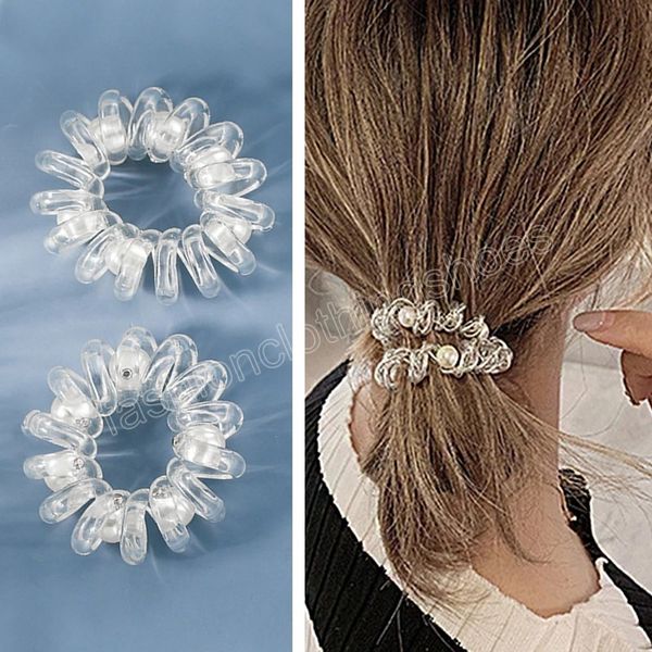 transparent 5.5cm hair accessories telephone wire hair rope traceless hairbands for girls headwear, Slivery;white
transparent 5.5cm hair accessories telephone wire hair rope traceless hairbands for girls headwear, Slivery;white