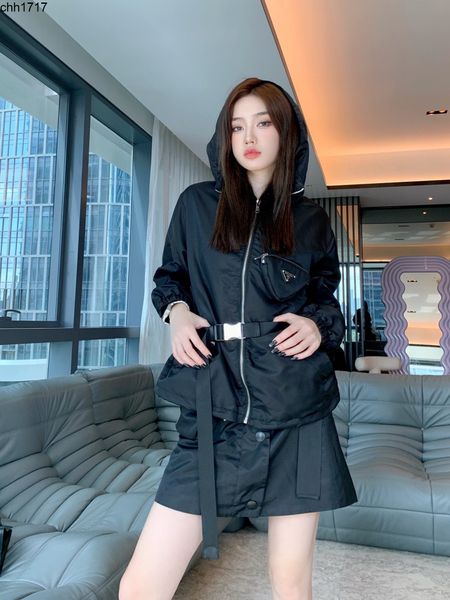 women trench coats pjia 22 early autumn new fashion classic triangle nylon waist design loose skinny hooded trench coat, Tan;black
women trench coats pjia 22 early autumn new fashion classic triangle nylon waist design loose skinny hooded trench coat, Tan;black
