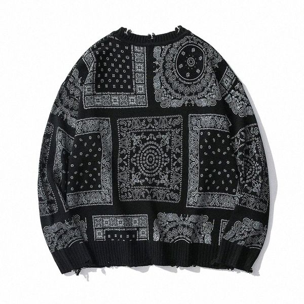 men's sweaters chic cashew jacquard knitting pullovers high street personality hole round collar long sleeve oversize sweater z4u8#, White;black
men's sweaters chic cashew jacquard knitting pullovers high street personality hole round collar long sleeve oversize sweater z4u8#, White;black