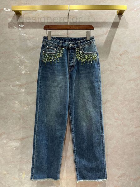 women's jeans designer shenzhen nanyou heavy industry crystal beaded fried street simple letter embroidery straight pants 3ju7, Blue
women's jeans designer shenzhen nanyou heavy industry crystal beaded fried street simple letter embroidery straight pants 3ju7, Blue