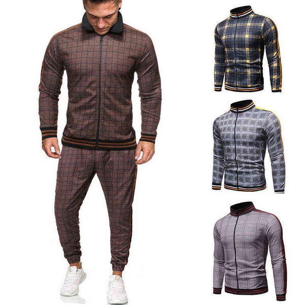 men's tracksuits 2020 gentlemen tracksuit men fashion sporting suit men sets brand plaid zipper sweatshirt sweatpants mens clothing 2 p, Gray
men's tracksuits 2020 gentlemen tracksuit men fashion sporting suit men sets brand plaid zipper sweatshirt sweatpants mens clothing 2 p, Gray