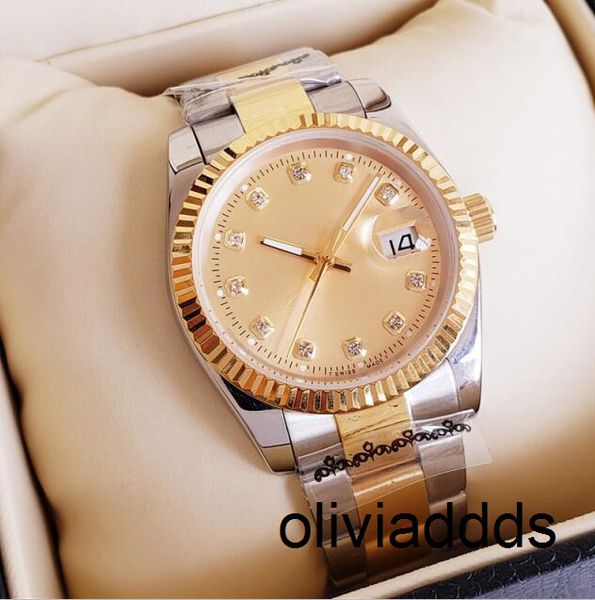 luxury 36mm 41mm lovers watches diamond mens women gold face automatic movement sweep wristwatches designer ladies watch 5qq3, Slivery;brown
luxury 36mm 41mm lovers watches diamond mens women gold face automatic movement sweep wristwatches designer ladies watch 5qq3, Slivery;brown