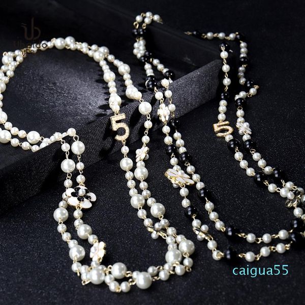 fashion luxury designer classic flower elegant bright pearl multi layer long winter sweater statement necklace for woman2601, Black
fashion luxury designer classic flower elegant bright pearl multi layer long winter sweater statement necklace for woman2601, Black