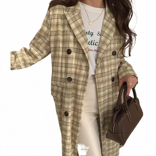 women's trench coats zcsmll autumn and winter temperament suit collar double-breasted loose casual over-the-knee long plaid windbreaker, Tan;black
women's trench coats zcsmll autumn and winter temperament suit collar double-breasted loose casual over-the-knee long plaid windbreaker, Tan;black