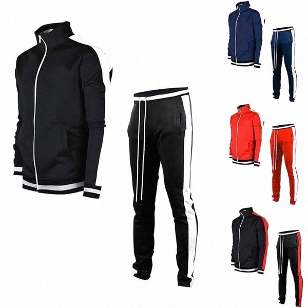 men's tracksuits men stitching color tracksuit two piece set long sleeve zipper loose elastic waist drawstring pants sportswear v40x#, Gray
men's tracksuits men stitching color tracksuit two piece set long sleeve zipper loose elastic waist drawstring pants sportswear v40x#, Gray