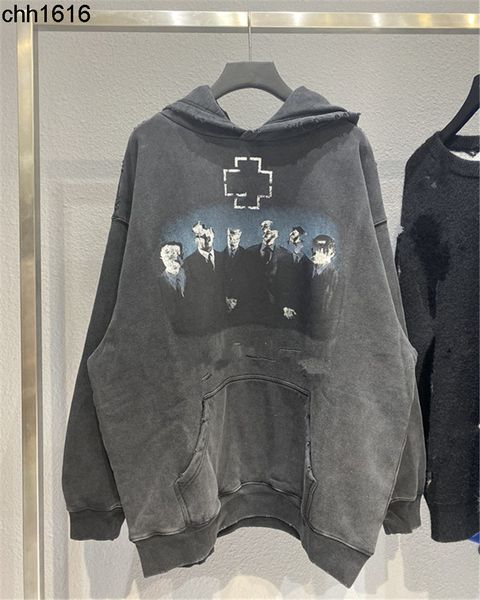 high version balencaigass 21fw autumn and winter new heavy industry washing water used hand worn german chariot fleece hoodie sweater, Black
high version balencaigass 21fw autumn and winter new heavy industry washing water used hand worn german chariot fleece hoodie sweater, Black