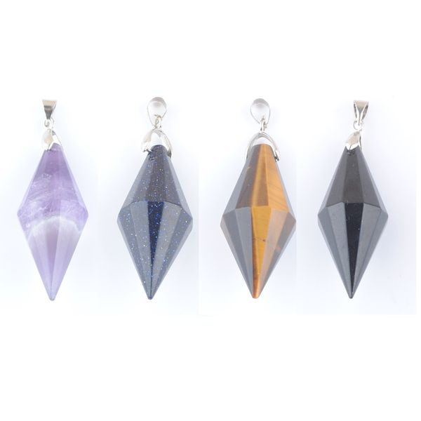 natural stone pendants fashion jewelry pyramid beads tigers eye opal obsidian amethysts crystal bn435, Silver
natural stone pendants fashion jewelry pyramid beads tigers eye opal obsidian amethysts crystal bn435, Silver
