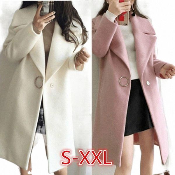 women's fashion winter autumn wool trench coat solid color thick outwear jacket overcoat long coats g0h8#, Black
women's fashion winter autumn wool trench coat solid color thick outwear jacket overcoat long coats g0h8#, Black