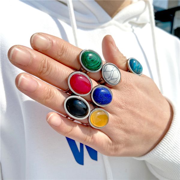 oval gem men fashion agate stone howlites rings resizable silver color finger rings for women jewelry partry gift, Golden;silver
oval gem men fashion agate stone howlites rings resizable silver color finger rings for women jewelry partry gift, Golden;silver