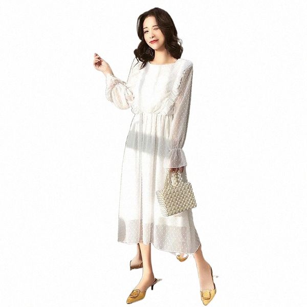 casual dresses ruffles polka dot women chiffon dress elastic waist flare sleeve female long vestidos a-line white 2022 f8qj#, Black;gray
casual dresses ruffles polka dot women chiffon dress elastic waist flare sleeve female long vestidos a-line white 2022 f8qj#, Black;gray