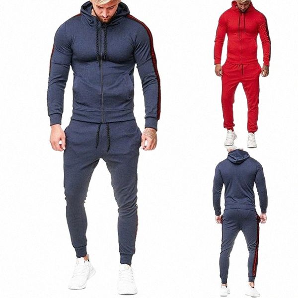 men's tracksuits spring autumn men coat hooded boys jacket with pants l xl xxl q1xv#, Gray
men's tracksuits spring autumn men coat hooded boys jacket with pants l xl xxl q1xv#, Gray