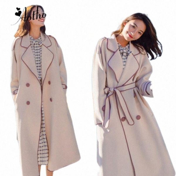 women's trench coats autumn women belt lace up woolen winter long coat female fashion slim overcoat plus size outerwear windbreaker q4h, Tan;black
women's trench coats autumn women belt lace up woolen winter long coat female fashion slim overcoat plus size outerwear windbreaker q4h, Tan;black
