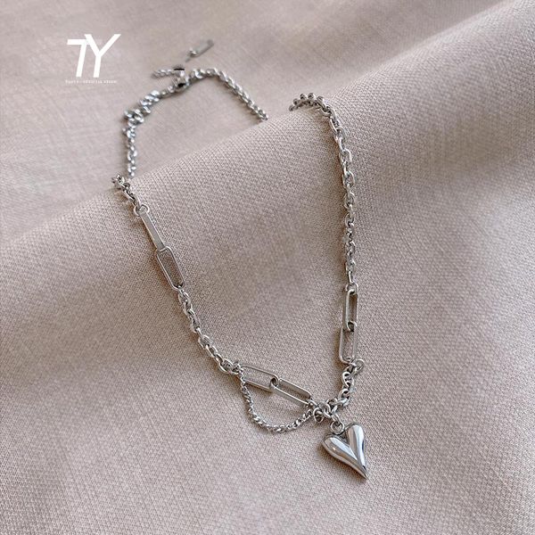 european and american sweet peach heart pendant stainless steel choker necklace for woman 2021 korean girl's clavicle chain, Silver
european and american sweet peach heart pendant stainless steel choker necklace for woman 2021 korean girl's clavicle chain, Silver