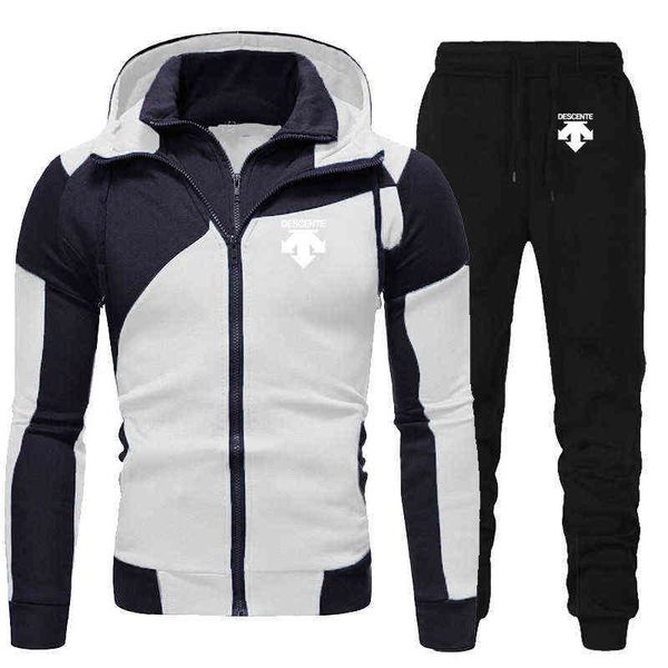 men's tracksuits 2022 men's casual sports suit zipper hooded jacket downhill set pants hooded sweater t220916, Gray
men's tracksuits 2022 men's casual sports suit zipper hooded jacket downhill set pants hooded sweater t220916, Gray