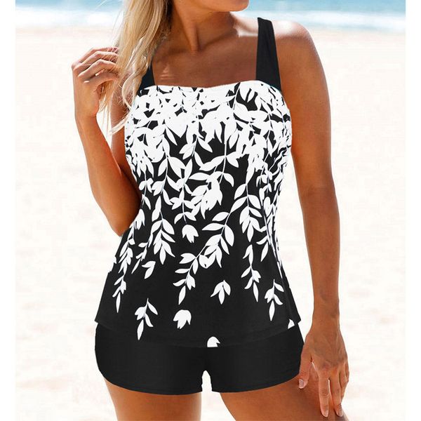 new color leaf print women's swimsuit european and american bikini tankini, White;black
new color leaf print women's swimsuit european and american bikini tankini, White;black
