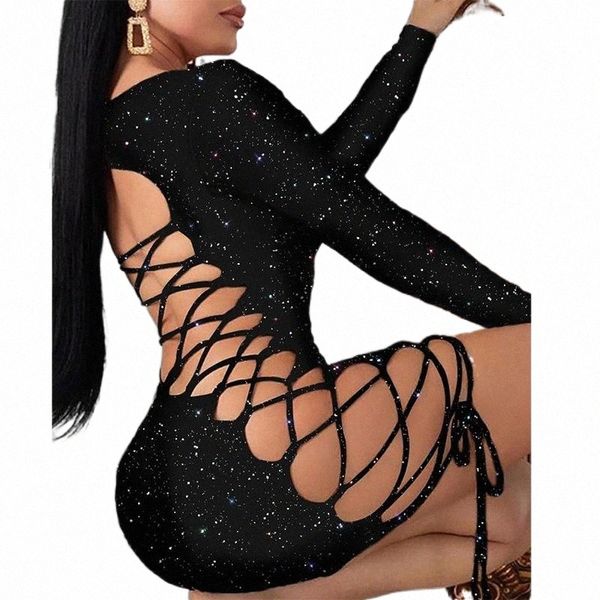 women glitter lace-up sequins dress crisscross bodycon long sleeve & club cocktail party vestido e0wv#, Black;gray
women glitter lace-up sequins dress crisscross bodycon long sleeve & club cocktail party vestido e0wv#, Black;gray