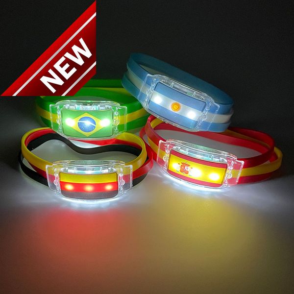 world cup charm bracelet 2022 luminous national flag led silicone fan cheer suppli, Golden;silver
world cup charm bracelet 2022 luminous national flag led silicone fan cheer suppli, Golden;silver