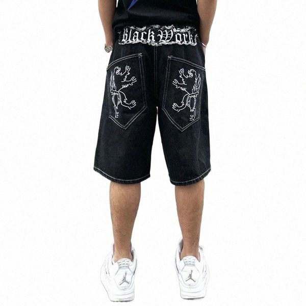 men's shorts ripped hole back letter embroidery mens summer jeans wide leg streetwear harajuku retro denim five point pantsmen's p, White;black
men's shorts ripped hole back letter embroidery mens summer jeans wide leg streetwear harajuku retro denim five point pantsmen's p, White;black