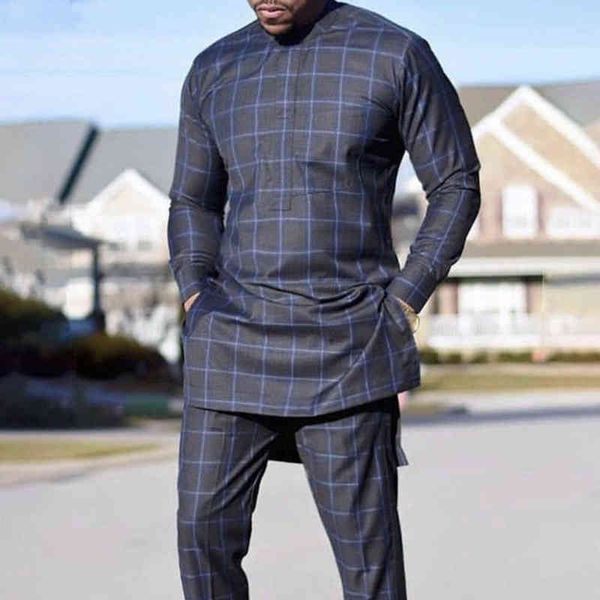 men's tracksuits african clothing for man dashiki style men's plaid shirts and pants 2 piece casual suits kaftan wear suits men cl, Gray
men's tracksuits african clothing for man dashiki style men's plaid shirts and pants 2 piece casual suits kaftan wear suits men cl, Gray