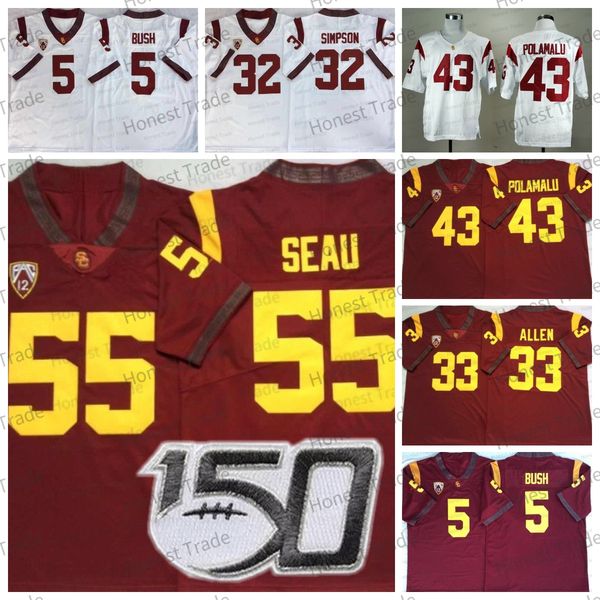 american college football wear ncaa football 43 troy polamalu jersey 55 junior seau jersey 5 reggie bush 32 oj simpson allen 9 kedon slovis, Black
american college football wear ncaa football 43 troy polamalu jersey 55 junior seau jersey 5 reggie bush 32 oj simpson allen 9 kedon slovis, Black