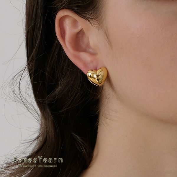 french romantic three-dimensional double gold colour heart earrings korean fashion jewelry girls sweet accessories for woman, Golden;silver
french romantic three-dimensional double gold colour heart earrings korean fashion jewelry girls sweet accessories for woman, Golden;silver