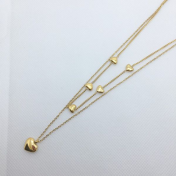designer ladies necklace luxury 18k gold peach heart double layer pendant for girls valentine's day christmas love festival gift, Silver
designer ladies necklace luxury 18k gold peach heart double layer pendant for girls valentine's day christmas love festival gift, Silver