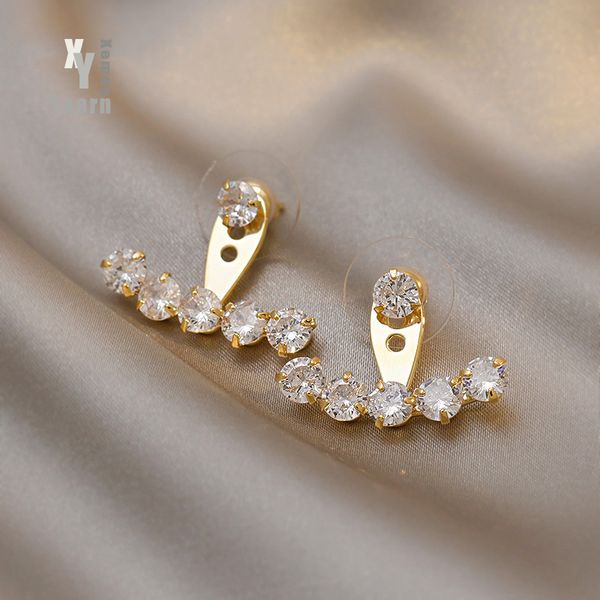 design sense shining zircon back hanging gold colour earrings korean fashion jewelry wedding girl's luxury accessories for woman, Golden;silver
design sense shining zircon back hanging gold colour earrings korean fashion jewelry wedding girl's luxury accessories for woman, Golden;silver