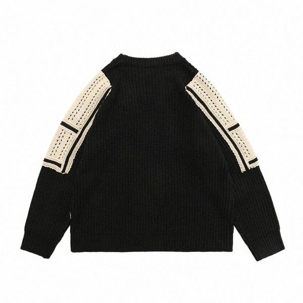 men's sweaters around block woven pullovers neck couple blouses men women the oversize casual color autumn sweater slips retro clothes, White;black
men's sweaters around block woven pullovers neck couple blouses men women the oversize casual color autumn sweater slips retro clothes, White;black