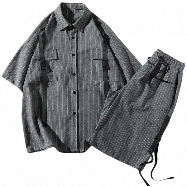 men's tracksuits summer stripe shirts men shorts fashion set mens causal short sleeve lapel button shirt male plus size street bottoms, Gray
men's tracksuits summer stripe shirts men shorts fashion set mens causal short sleeve lapel button shirt male plus size street bottoms, Gray