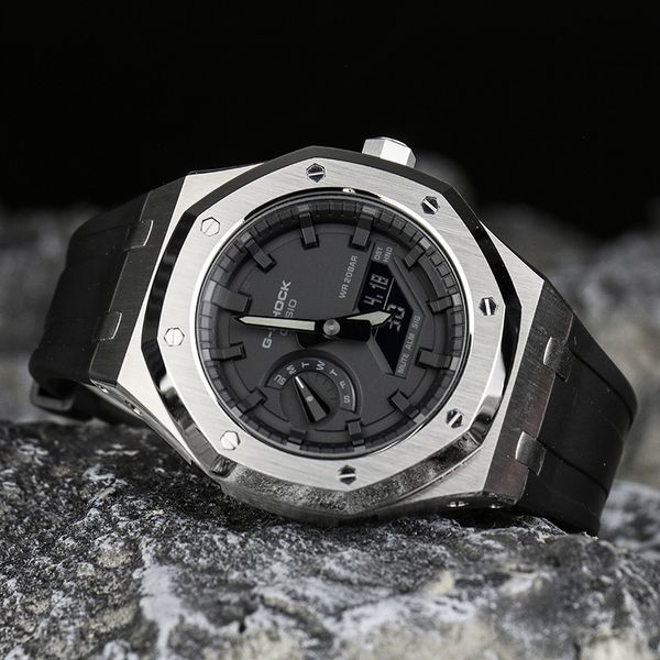 watches wristwatches gshock watch men's ga2100 modified farm oak octagon metal sports steel heart wrist, Silver
watches wristwatches gshock watch men's ga2100 modified farm oak octagon metal sports steel heart wrist, Silver