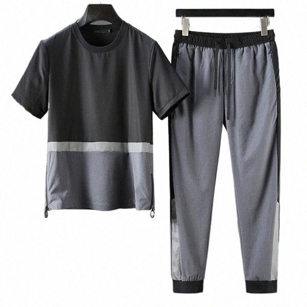 men's tracksuits jsbdlight luxury quality silky smooth two-piece patchwork fabric summer sport casual suit with short sleeves 33d1#, Gray
men's tracksuits jsbdlight luxury quality silky smooth two-piece patchwork fabric summer sport casual suit with short sleeves 33d1#, Gray