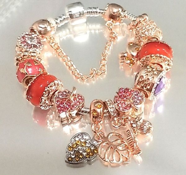 christmas gift rose gold peach heart leave hazelnut charms bangle bracelet fit pandora european beads jewelry bangle bracelet diy family pen, Golden;silver
christmas gift rose gold peach heart leave hazelnut charms bangle bracelet fit pandora european beads jewelry bangle bracelet diy family pen, Golden;silver