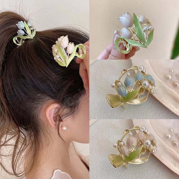 elegant tulip hair claws headwear for women girls trendy ponytail claw clip ornament bell orchid hair accessories heawear, Slivery;white
elegant tulip hair claws headwear for women girls trendy ponytail claw clip ornament bell orchid hair accessories heawear, Slivery;white