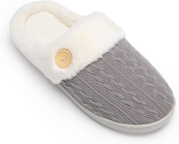 winter knit slippers women's classic breathable memory foam anti-slip home shoes dark grey, Black
winter knit slippers women's classic breathable memory foam anti-slip home shoes dark grey, Black