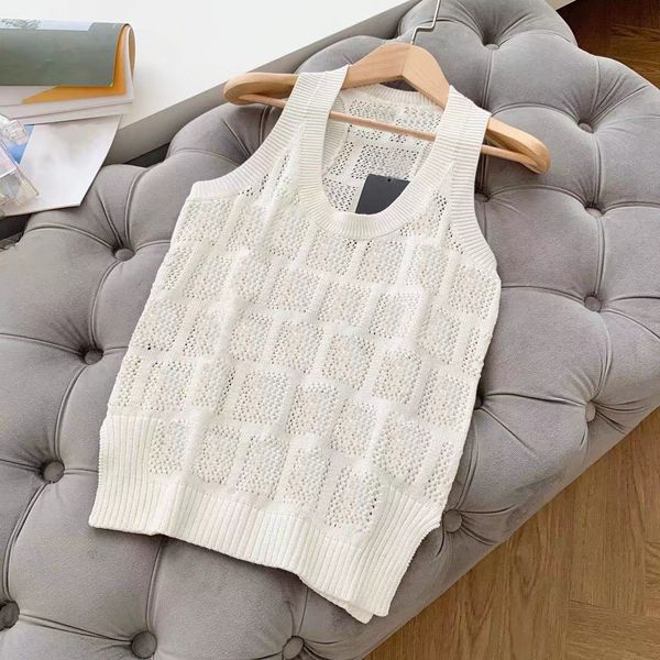 designer luxurious quality letter hollow jacquard knit tank fashion f breathable sleeveless camisole tank top, White
designer luxurious quality letter hollow jacquard knit tank fashion f breathable sleeveless camisole tank top, White