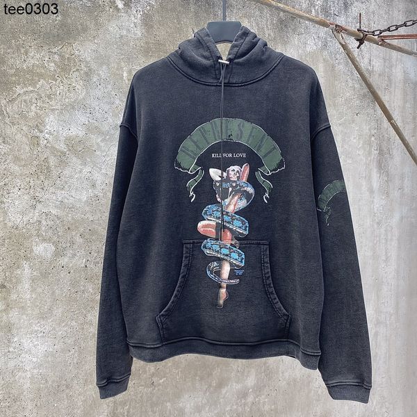 men's hoodies sweatshirts high street tide brand beauty snake limited present fabric washing water used hoodie, Black
men's hoodies sweatshirts high street tide brand beauty snake limited present fabric washing water used hoodie, Black