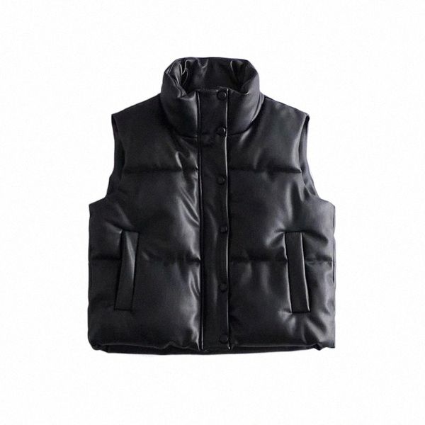 women's vests european and america women 2021 fashion leather cotton pocket padded waistcoat vintage sleeveless female outerwear street, Black;white 
women's vests european and america women 2021 fashion leather cotton pocket padded waistcoat vintage sleeveless female outerwear street, Black;white