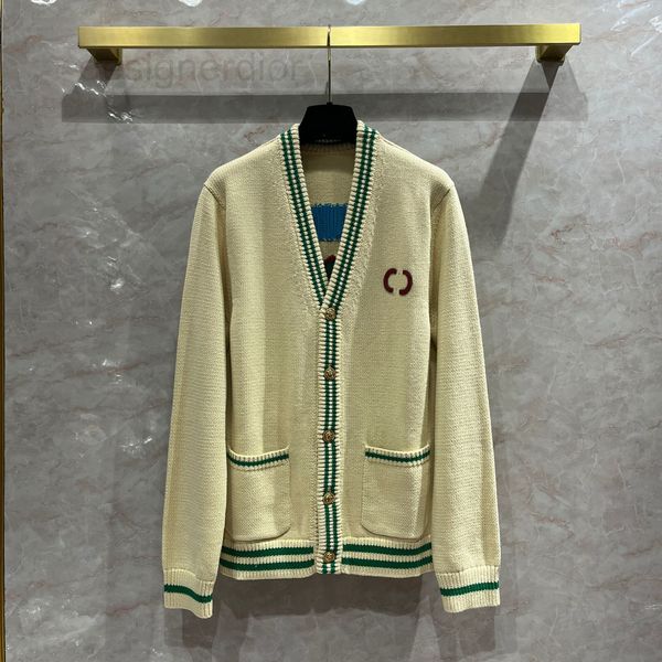 women's knits & tees designer embroidered green striped ribbon long sleeve sweater star xiaoxiang style loose deep v neck cardigan, White
women's knits & tees designer embroidered green striped ribbon long sleeve sweater star xiaoxiang style loose deep v neck cardigan, White