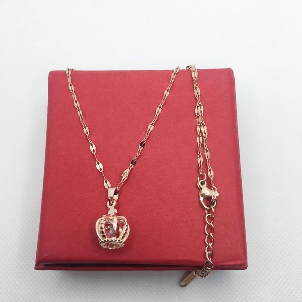 fashion designer ladies necklace classic 18k gold crown pendant 316l stainless steel jewelry factory wholesale retail, Silver
fashion designer ladies necklace classic 18k gold crown pendant 316l stainless steel jewelry factory wholesale retail, Silver