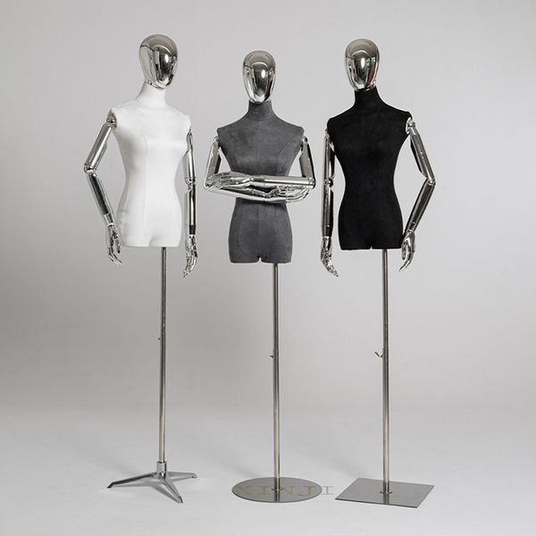 electroplated silver head half body model women mannequin bendable hand for sale, Khaki
electroplated silver head half body model women mannequin bendable hand for sale, Khaki