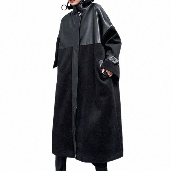 women's trench coats 2022 winter womens punk gothic long british style warm padded loose windbreakers pu leather coat casual clothes q1, Tan;black
women's trench coats 2022 winter womens punk gothic long british style warm padded loose windbreakers pu leather coat casual clothes q1, Tan;black