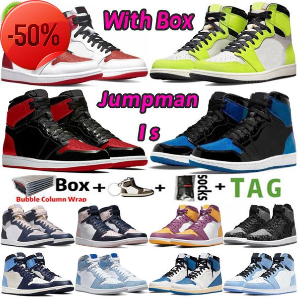 2022 with box 1 og 1s mens basketball shoes visionaire royal patent university blue bubble gum georgetown heritage pollen men sport women, Black
2022 with box 1 og 1s mens basketball shoes visionaire royal patent university blue bubble gum georgetown heritage pollen men sport women, Black