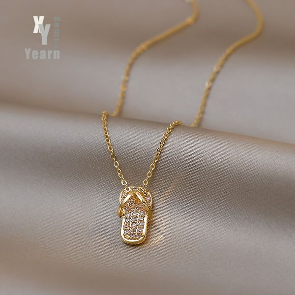 design mini exquisite inlaid zircon gold color slipper necklace for woman 2022 korean fashion jewelry girls clavicle chain, Silver
design mini exquisite inlaid zircon gold color slipper necklace for woman 2022 korean fashion jewelry girls clavicle chain, Silver