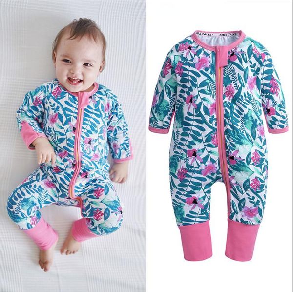 Flower Print Baby Girl Romper Spring Autumn Baby Romper Cotton Zipper Jumpsuits Overalls Newborn Girl Clothes, Cyan
Flower Print Baby Girl Romper Spring Autumn Baby Romper Cotton Zipper Jumpsuits Overalls Newborn Girl Clothes, Cyan