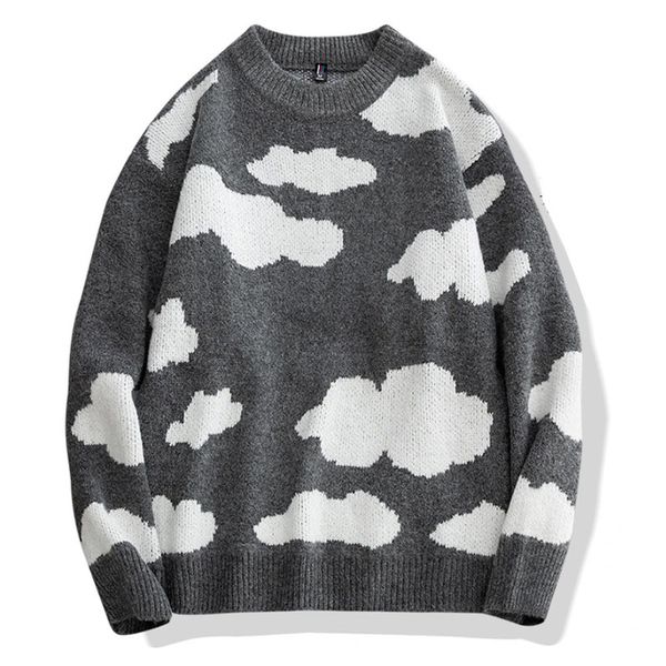 men s sweaters cloud pattern crewneck autumn winter knitted sweater long sleeve jumper streetwear clothes fashion clothing 220916, White;black
men s sweaters cloud pattern crewneck autumn winter knitted sweater long sleeve jumper streetwear clothes fashion clothing 220916, White;black
