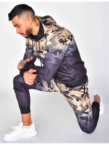 men's tracksuits new men sets tracksuit men's zipper sports suit 3d camouflage gradient hooded cardigan men's sports casual, Gray
men's tracksuits new men sets tracksuit men's zipper sports suit 3d camouflage gradient hooded cardigan men's sports casual, Gray
