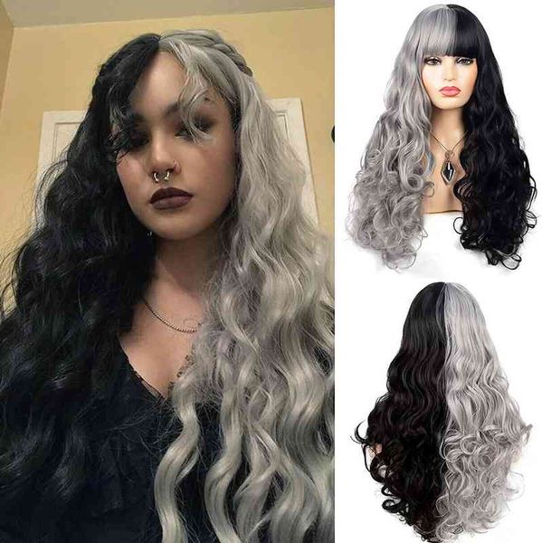 synthetic wigs wig female long hair half black half gray liu small curly puffy long curly hair chemical fiber rose net headgear 220917
synthetic wigs wig female long hair half black half gray liu small curly puffy long curly hair chemical fiber rose net headgear 220917
